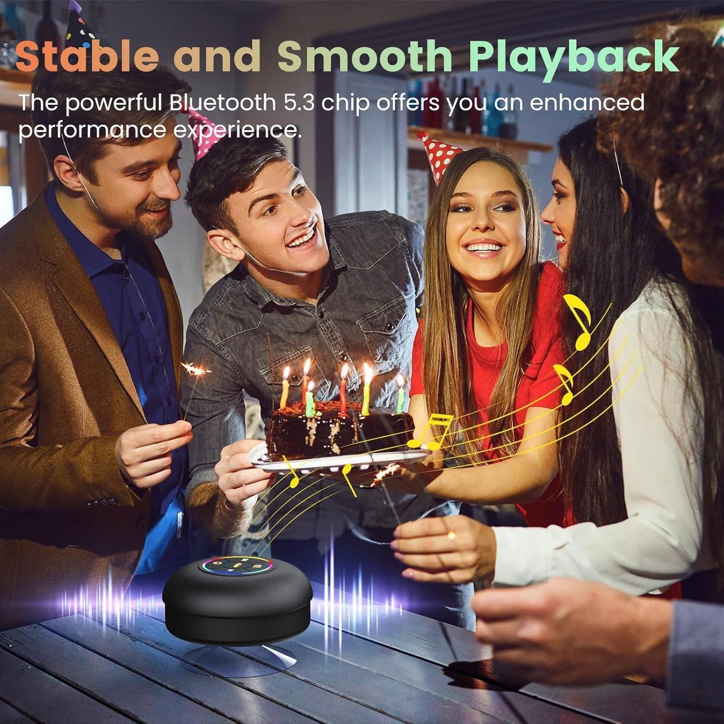 Large Suction Cup Waterproof Bluetooth Speaker